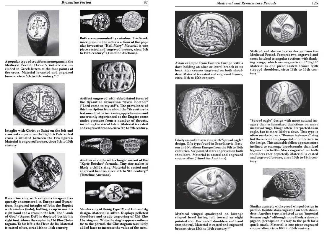 Roman Byzantine & Medieval Rings Illustrated Guide to Ancient 